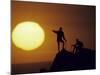 Two Mountain Climbers at Sunset-null-Mounted Photographic Print