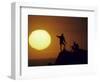 Two Mountain Climbers at Sunset-null-Framed Photographic Print