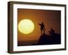 Two Mountain Climbers at Sunset-null-Framed Photographic Print