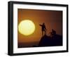 Two Mountain Climbers at Sunset-null-Framed Photographic Print