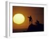 Two Mountain Climbers at Sunset-null-Framed Photographic Print