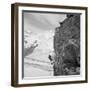 Two Mountain Climbers on the Side of a Mountain in Zermatt, Switzerland, 1954-null-Framed Photo