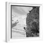 Two Mountain Climbers on the Side of a Mountain in Zermatt, Switzerland, 1954-null-Framed Photo