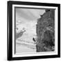 Two Mountain Climbers on the Side of a Mountain in Zermatt, Switzerland, 1954-null-Framed Photo