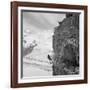 Two Mountain Climbers on the Side of a Mountain in Zermatt, Switzerland, 1954-null-Framed Photo