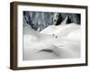 Two Mountain Hikers are Dwarfed by the Winter Landscape of the Formazza Valley-null-Framed Photographic Print