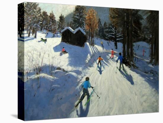 Two Mountain Huts, Pleney, Morzine-Andrew Macara-Stretched Canvas