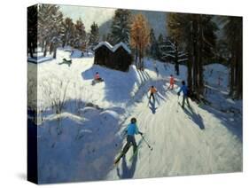 Two Mountain Huts, Pleney, Morzine-Andrew Macara-Stretched Canvas