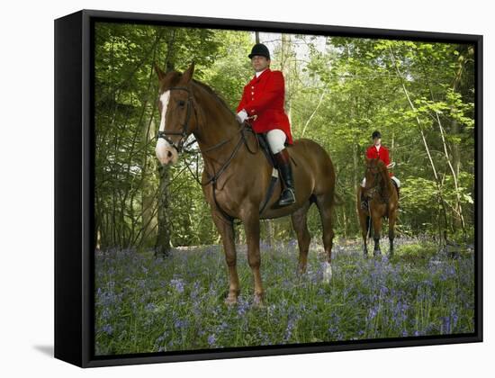 Two Mounted Huntsmen in Forest-Neil Guegan-Framed Stretched Canvas