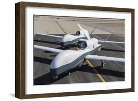 Two Mq-4C Triton Unmanned Aerial Vehicles on the Tarmac-null-Framed Photographic Print