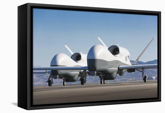 Two Mq-4C Triton Unmanned Aerial Vehicles on the Tarmac-null-Framed Stretched Canvas