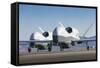 Two Mq-4C Triton Unmanned Aerial Vehicles on the Tarmac-null-Framed Stretched Canvas