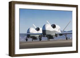 Two Mq-4C Triton Unmanned Aerial Vehicles on the Tarmac-null-Framed Photographic Print