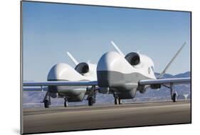 Two Mq-4C Triton Unmanned Aerial Vehicles on the Tarmac-null-Mounted Photographic Print