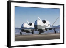 Two Mq-4C Triton Unmanned Aerial Vehicles on the Tarmac-null-Framed Photographic Print