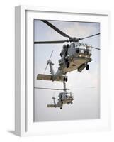 Two Multi-mission MH-60R Sea Hawk Helicopters Fly in Tandem-Stocktrek Images-Framed Photographic Print