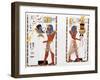 Two murals from the tombs of the Kings of Thebes, discovered by G Belzoni, 1820-1822-Charles Joseph Hullmandel-Framed Giclee Print