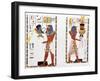 Two murals from the tombs of the Kings of Thebes, discovered by G Belzoni, 1820-1822-Charles Joseph Hullmandel-Framed Giclee Print