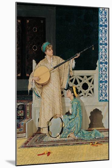 Two Musician Girls, Second Half of the 19th C-Osman Hamdi Bey-Mounted Giclee Print