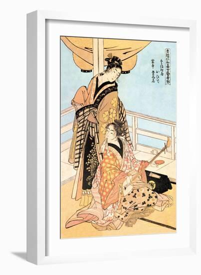 Two Musicians-Kitagawa Utamaro-Framed Art Print