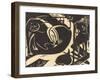 Two Mythical Animals (Zwei Fabeltiere), 1914-Franz Marc-Framed Giclee Print