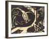 Two Mythical Animals (Zwei Fabeltiere), 1914-Franz Marc-Framed Giclee Print