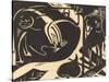 Two Mythical Animals (Zwei Fabeltiere), 1914-Franz Marc-Stretched Canvas