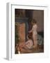 Two Naked Children Warm Themselves at the Fireside after their Bath-null-Framed Art Print