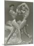 Two Naked Muscle Men Wrestling-null-Mounted Art Print