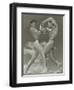 Two Naked Muscle Men Wrestling-null-Framed Art Print