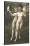 Two Naked Women Dancing Outdoors-null-Stretched Canvas