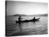 Two Native Americans with Canoe, Circa 1906-Asahel Curtis-Stretched Canvas