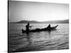 Two Native Americans with Canoe, Circa 1906-Asahel Curtis-Stretched Canvas