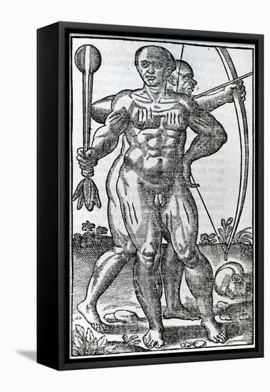Two Natives from 'La Hystoria General De Las Indias' 1547-Christopher Columbus-Framed Stretched Canvas