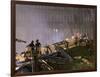 Two New York Firefighters View the Smoldering Rubble-null-Framed Photographic Print