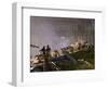 Two New York Firefighters View the Smoldering Rubble-null-Framed Photographic Print