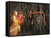 Two Novice Buddhist Monks with Offerings, Unesco World Heritage Site, Central Thailand-Gavin Hellier-Framed Stretched Canvas