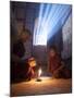 Two Novice Monks Reading Buddhist Texts Inside a Pagoda at Bagan in the Country of Burma (Myanmar)-Kyle Hammons-Mounted Photographic Print