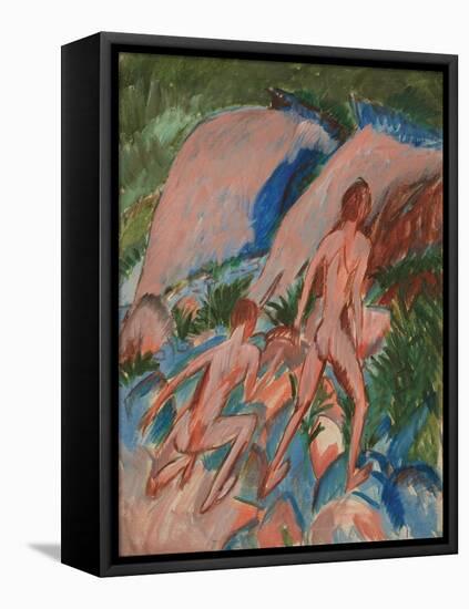 Two Nude Figures in a Landscape, 1913-Ernst Ludwig Kirchner-Framed Stretched Canvas