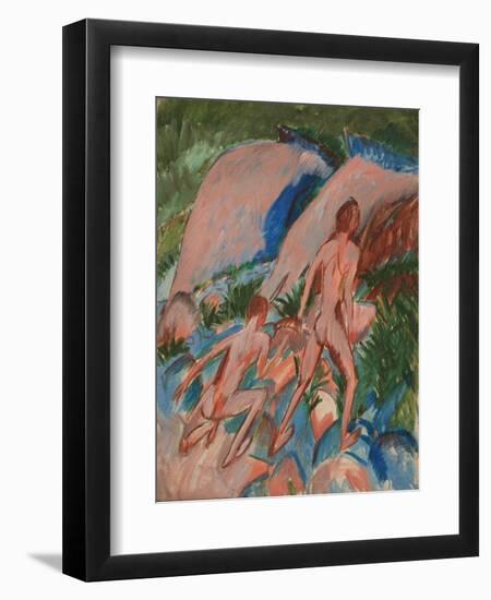 Two Nude Figures in a Landscape, 1913-Ernst Ludwig Kirchner-Framed Giclee Print