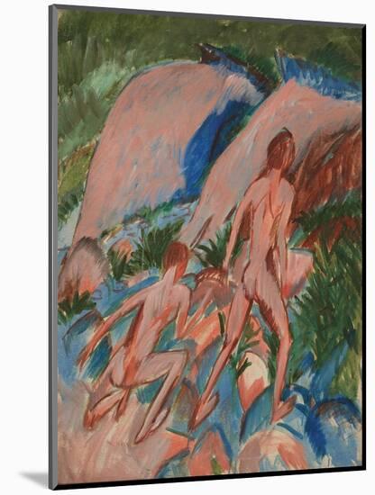 Two Nude Figures in a Landscape, 1913-Ernst Ludwig Kirchner-Mounted Giclee Print