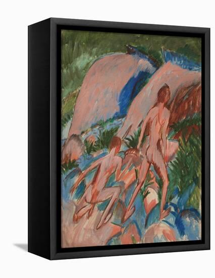 Two Nude Figures in a Landscape, 1913-Ernst Ludwig Kirchner-Framed Stretched Canvas