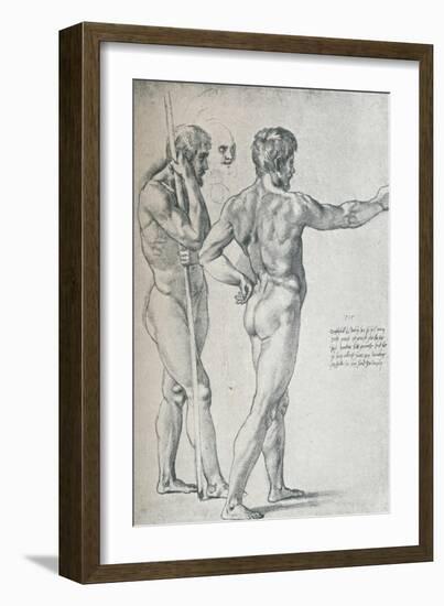 ''Two Nude Male Studies, Given by Raphael to Durer' 1515, (1912)-Raphael-Framed Giclee Print