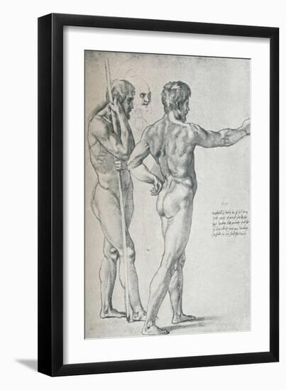 ''Two Nude Male Studies, Given by Raphael to Durer' 1515, (1912)-Raphael-Framed Giclee Print