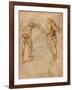 Two Nude Studies of a Man Storming Forward and Another Turning to the Right, C. 1504-Michelangelo Buonarroti-Framed Giclee Print