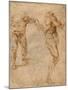 Two Nude Studies of a Man Storming Forward and Another Turning to the Right, C. 1504-Michelangelo Buonarroti-Mounted Giclee Print