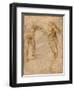 Two Nude Studies of a Man Storming Forward and Another Turning to the Right, C. 1504-Michelangelo Buonarroti-Framed Giclee Print