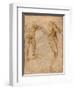 Two Nude Studies of a Man Storming Forward and Another Turning to the Right, C. 1504-Michelangelo Buonarroti-Framed Giclee Print