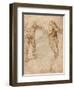 Two Nude Studies of a Man Storming Forward and Another Turning to the Right (Verso)-Michelangelo Buonarroti-Framed Giclee Print