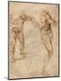 Two Nude Studies of a Man Storming Forward and Another Turning to the Right (Verso)-Michelangelo Buonarroti-Mounted Giclee Print